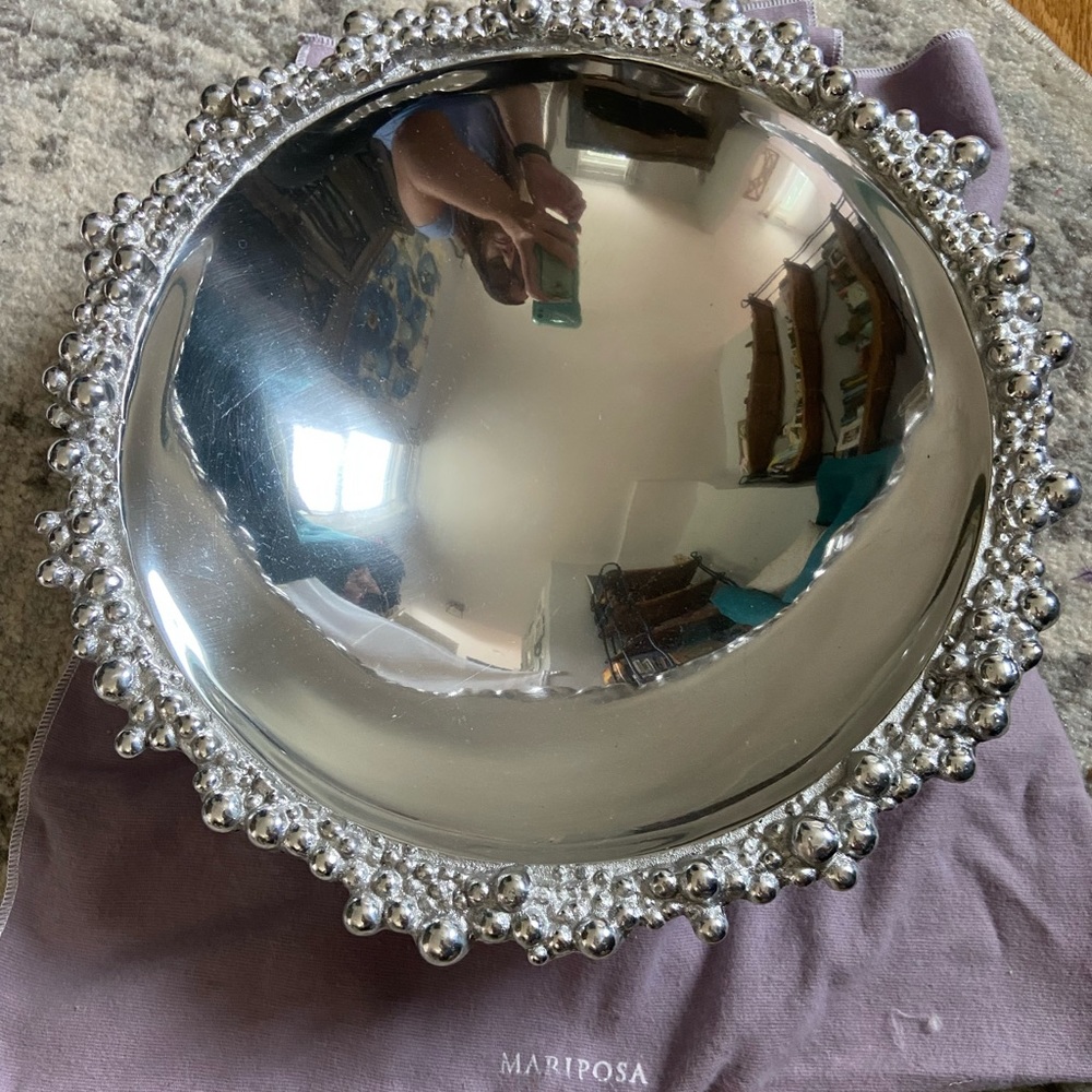 Mariposa Bejeweled Serving Bowl with matching serving spoons